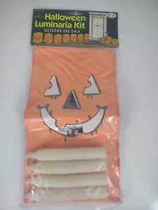 Vintage Halloween Luminaries NOS W/ Candles Paper Jack O Lantern candle craft - Picture 1 of 12