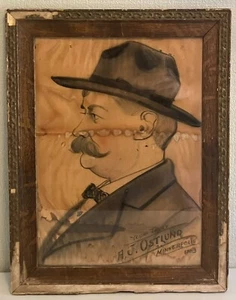 1903 Olio incorniciato Pastello Street Art Ritratto Minneapolis, MN da riparare - Foto 1 di 7