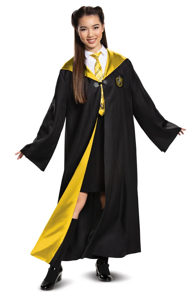 Disguise unisex adult Hufflepuff Costume Outerwear Black & Yellow Medium 38-40