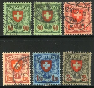 Svizzera 1924 Cat. unificato n. 208+208b+209+209c+210+211 - usati (l659) - Picture 1 of 1