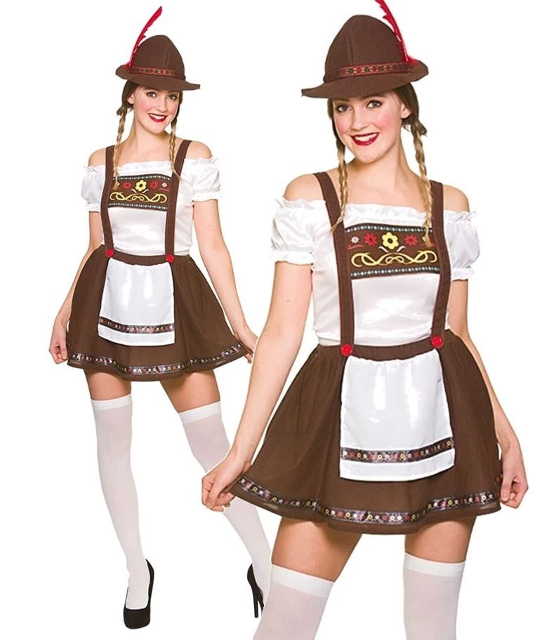 WICKED COSTUMES Bayerisches Biermädchen Oktoberfest Kellnerin Kostüm für Damen UK-Größe 8–24