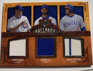 2008 Cubs/ D Backs 6 swatch card  Johnson, Heran,Tracey, Wood,Lee, and Ramirez