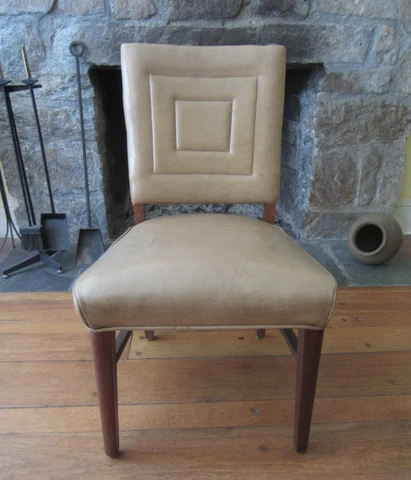 Vintage ART DECO LEATHER SIDE CHAIR in the Manner of Jean Michel Frank Cover