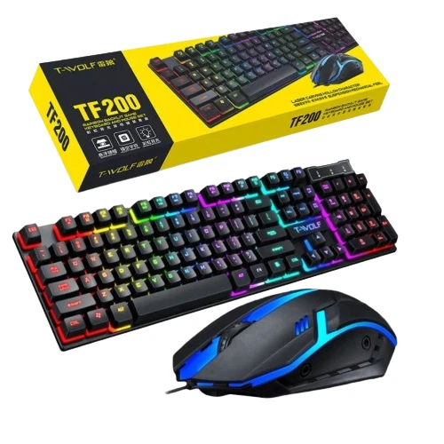 BRAND NEW BOXED T-Wolf TF200 RGB Gaming Keyboard And Mouse Combo - Image 1 of 1