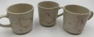 Vtg Corning Coffee Mug Cup Set Of 3 Promenade Country Geese Goose Cottagecore - Picture 1 of 5