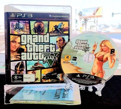 GTA 5 Grand Theft Auto V PS3 Game Semi-Gloss Cover With Map [PAL][CIB Complete] - Image 1 of 4