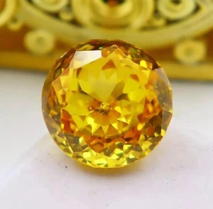 Natural AAA 50.10 Ct Precious Cambodia Yellow Zircon Round Cut Loose Gemstone - Picture 1 of 4