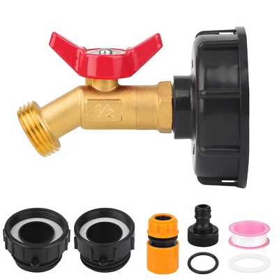 275-330 Gal IBC Tote Water Tank Hose Adapter 3 Sizes Brass Valve Connector - Image 1 of 4