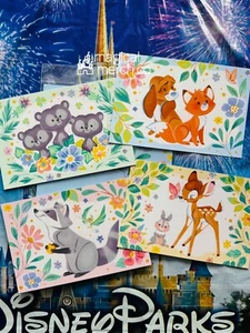 2025 Disney Parks Critters Fox & Hound Bambi Meeko Brother Bear 4 Postcard Set - Picture 1 of 3