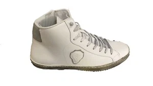 Schuhe Sneaker Herren Stiefelette Leder Weiß Grau Doppelschild Via Condotti - Bild 1 von 3