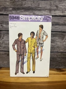 Simplicity 5946 Men's Pajamas - Top, Pants & Shorts Sz S 34-36 UNCUT Pattern 70s - Picture 1 of 5