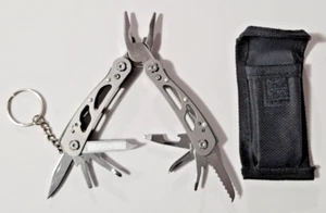 Multifunctional Folding Pliers Mini Multitool 13 in 1 Silver w/Carrying Case New - Picture 1 of 5