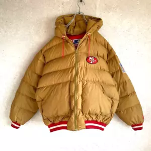 Chaqueta acolchada dorada vintage años 90 Starter NFL 49ers talla L rara coleccionable - Imagen 1 de 13