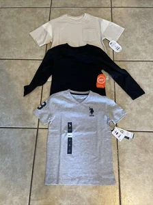 Boys Gray US Polo Assn Short Sleeve Embroidered Logo Size S (6-7) 3 Pack Shirts - Picture 1 of 7