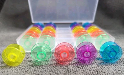  Plastic Sewing Machine Bobbin Mix Colors 2518P for Singer Brother Janome  - Image 1 of 3