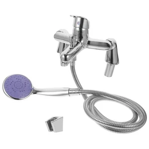 Modern Bathroom Chrome Sink Bath Filler Tap Shower Mixer Taps with HandHeld Set - Picture 1 of 12