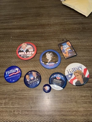 Hillary Clinton Obama Biden DNC campaign pin button political lot  of 8 - Image 1 of 4