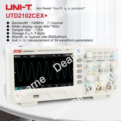 UNI-T UTD2102CEX+ Digital Storage Oscilloscope 2CH 100Mhz 1GSa/s Depth 64kpts U - Image 1 of 4