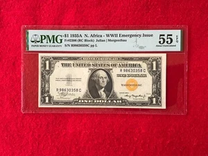FR-2306 1935 A North Africa WWII $1 Silver Certificate *PMG 55 EPQ About Unc* - Picture 1 of 2