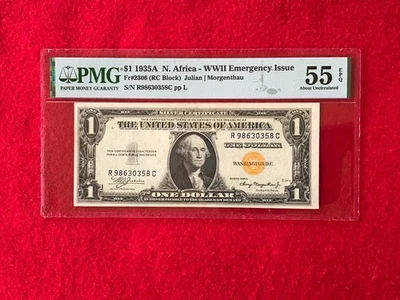 FR-2306 1935 A North Africa WWII $1 Silver Certificate *PMG 55 EPQ About Unc* - Image 1 of 2