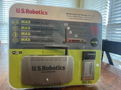 Kit de rede sem fio 802.11g e placa de PC US Robotics. Novo no pacote - Imagem 1 de 3