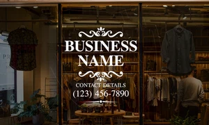 Business Name 2.5 FT x 3 FT Custom Vinyl One Color - Picture 1 of 2