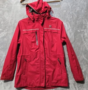 Chickfila Oobe Red Womens S Team Employee Softshell Full Zip Jacket Uniform Hood - Picture 1 of 12