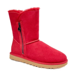 Botas Cortas UGG W Bailey Cremallera Rojo Gamuza Piel de Oveja Forradas Para Mujer Talla 9 Nuevas en Caja - Imagen 1 de 15