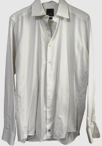 David Donahue Shirt Mens 16 1/2 - 36/37 White Button Up Long Sleeve 100% Cotton - Picture 1 of 6