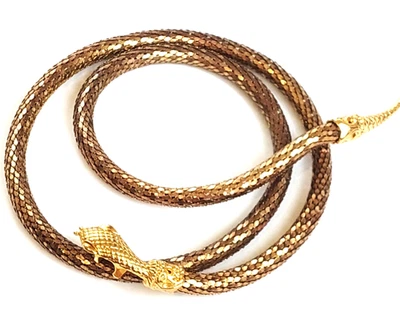 DL AULD Snake Belt Gold Mesh Serpent 40” Metallic Glam Waist Cincher - Image 1 of 4