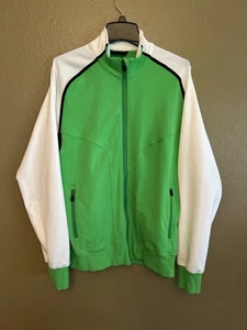 Sudadera deportiva ligera Lululemon Track grande verde blanca cremallera completa para hombre - Imagen 1 de 13