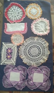 VINTAGE CROCHET ~ COLORED THREAD DOILIES ~ LOT 9 - Picture 1 of 1