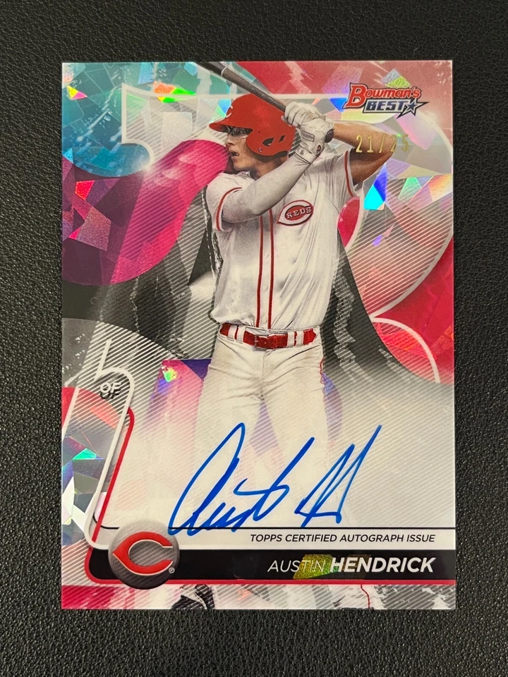 Austin Hendrick 2020 Bowman's Best Auto Atomic Refractor /25 Reds B20-AH - Image 1 of 2