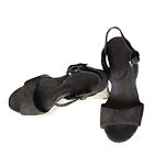 UGG Suede Leather Women's Sandals Cork Wedge High Heel Braided Strap US Size 7.5