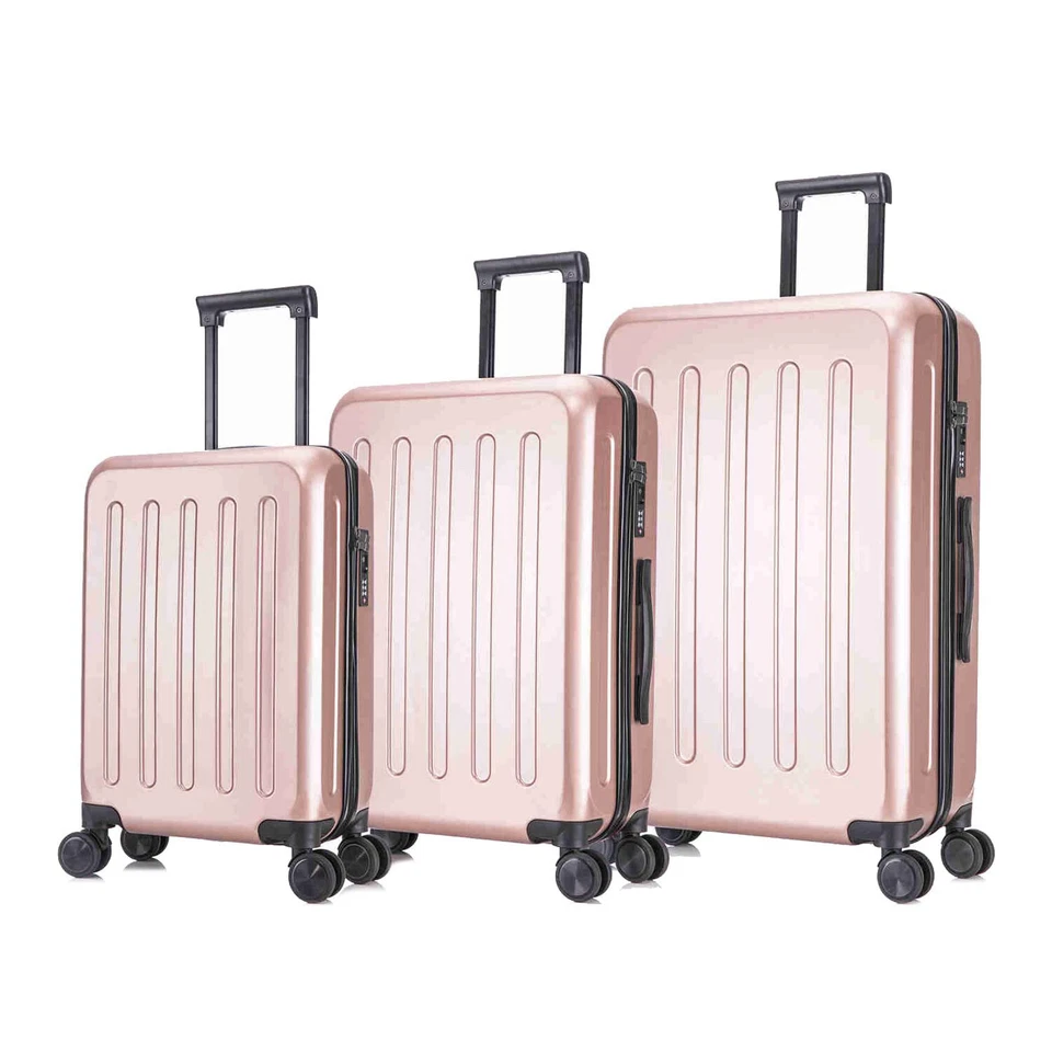 Trolley Koffer Reise Travel Kofferset Rosengold 4 Rollen & TSA Hartschalenkoffer - Bild 1 von 1