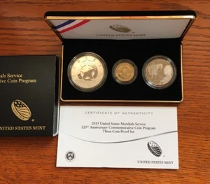 2015 US Marshals Three-Coin Proof Set - Picture 1 of 3
