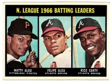1967 Topps  NL Batting Ldrs -  Matty Alou  Felipe   Alou Rico Carty (#240)  CS