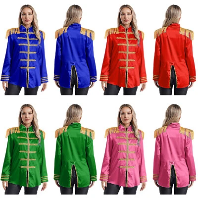 Capispalla donna retrò giacche cosplay top nappa spalle costumi medievali - Immagine 1 di 3