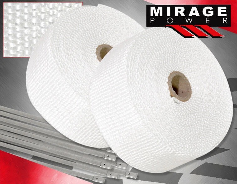 360"/30Ft Turbo Super Charge Manifold Heat Reduction Wrap Shield +Zip Tie White Foto 1 de 4