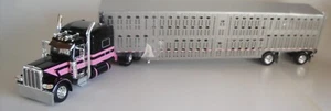 DCP BLACK PETERBILT SPREAD AXLE CATTLE TRAILER 1/64 60-1469 - Picture 1 of 1