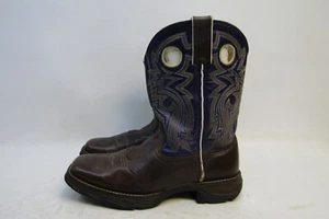 DURANGO Womens Size 8.5 M Purple Brown Leather Buckaroo Stockman Cowboy Boots - Picture 1 of 11