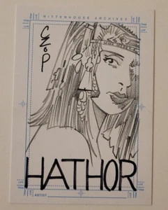 JOHN CZOP 2002 STARGATE SG-1 Hathor SKETCHAFEX SKETCH Hand Drawn CHASE CARD Art - Picture 1 of 5