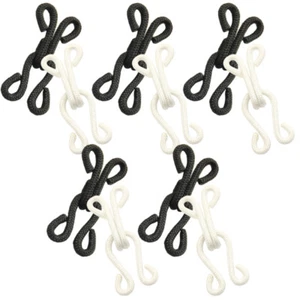 10 Pairs Shirt Buckles Eyes Closure Hooks Nylon Wrap Metal Buckles for Sewing - Picture 1 of 20