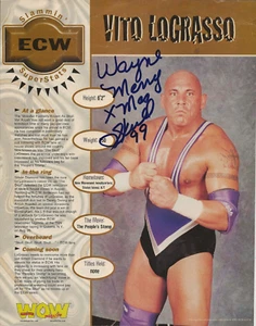 Vito LoGrasso "The Skull" REAL SIGNED Mag Pinup Photo COA Autographed ECW WWE - Picture 1 of 2
