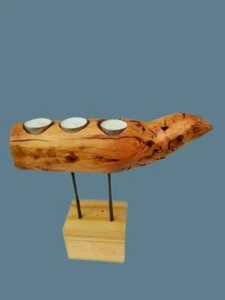 Kerzenständer Skulptur Deko Objekt Holz Kunst Design Handwerk - Bild 1 von 8