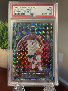 2020-21 Panini Mosaic Zion Williamson Stained Glass SP #10 PSA 9 Pelicans MINT