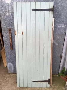 29 7/8”x72 1/4” Reclaimed Old Painted Pine 9 Plank Ledge & Brace Internal Door - Picture 1 of 10