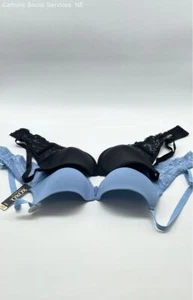 XOXO Black/Light Blue Set of 2 Women's Push-up Bra's - Everyday Sexy - Size 36D - Picture 1 of 9
