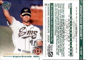 Jonathan Brandt 2001 Grandstand Eugene Emeralds #NNO Card *AutographDen*