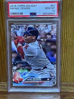 2018 Topps Holiday Rafael Devers RC Card #67 #HMW67 PSA 10 Gem Mint Rookie - Image 1 of 2